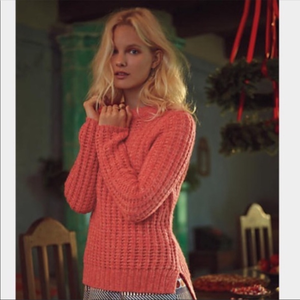 Anthropologie Field Flower Waffle Stitch Sweater